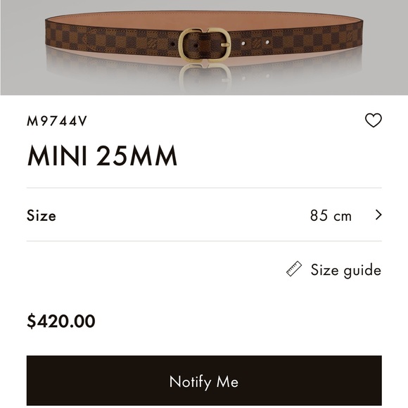 ❌SOLD❌ New Louis Vuitton Women’s Mini Damier Ebene 25MM Belt Size 90❣️ - Picture 15 of 15